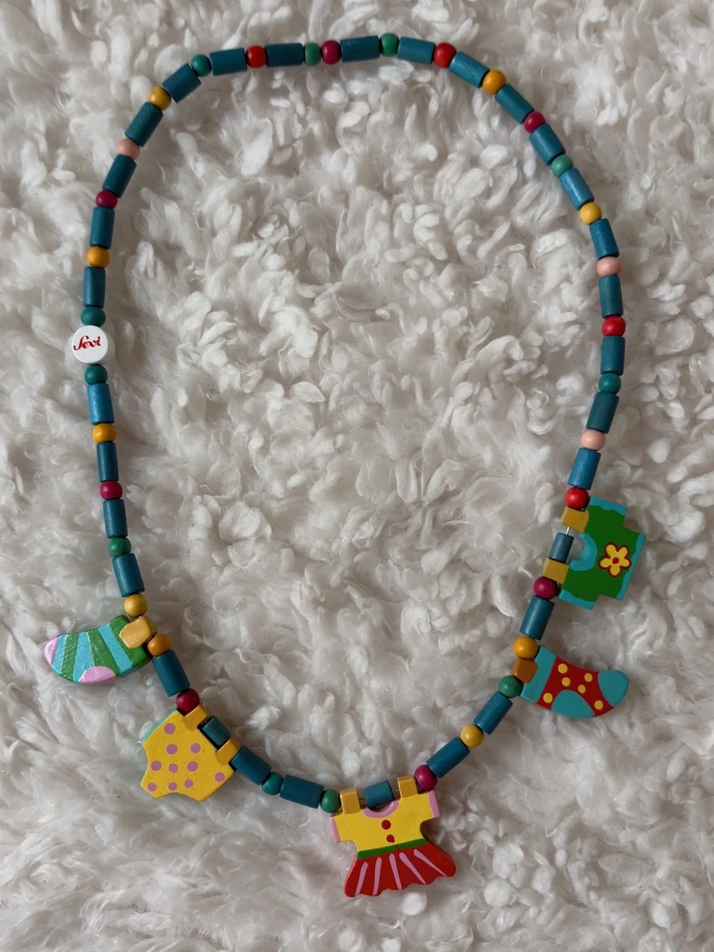 Sevi brand Italian Multicolor Beaded Dress Charm Necklace